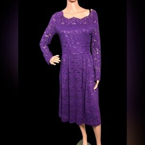 Elegant Purple Lace Dress